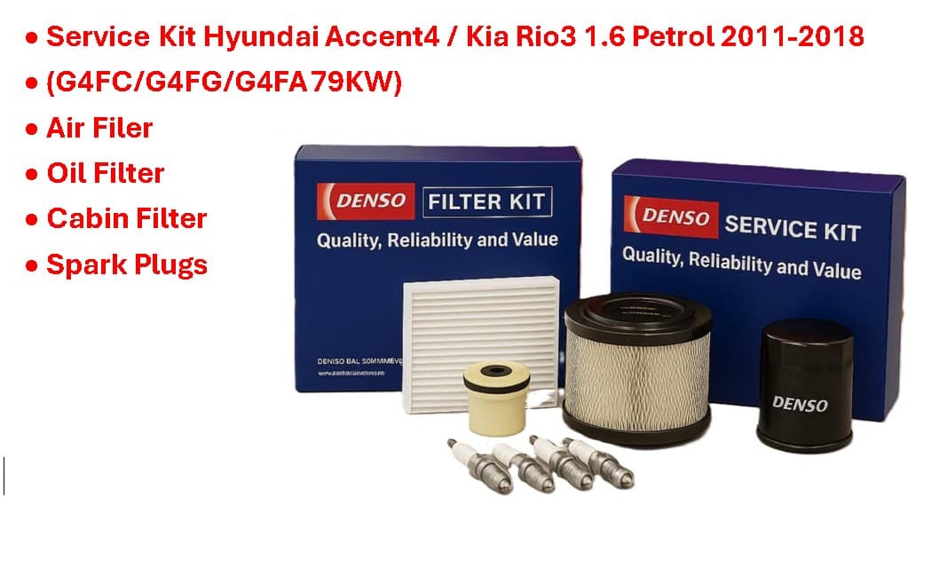DENSO Service KIT (AF+OF+CF+Plugs) Hyundai Accent4/Kia Rio3 1.6 2011-2018 image 1