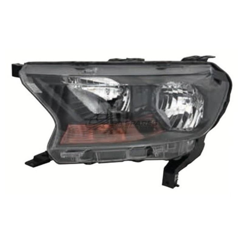 GENERIC Ford Ranger T7 16- Headlamp RH Unit Manual/Electric Black W/O DRL W/Orange Indicator RHD ( Everest 16-) (H7/HB3 Bulb)