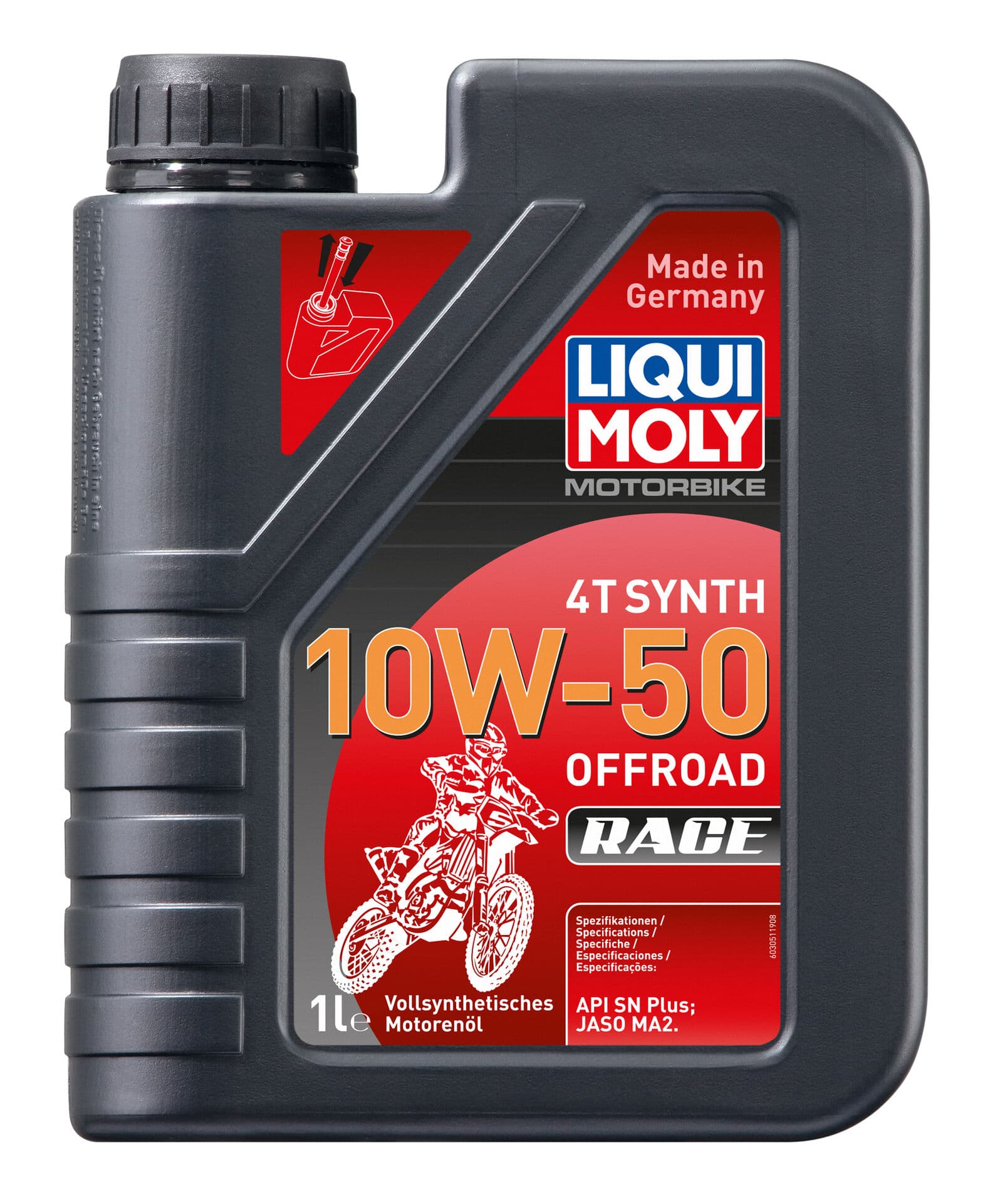 (LM3051) Engine Oil - Motorbike 4T Synth 10W50 Offroad 1L image 1