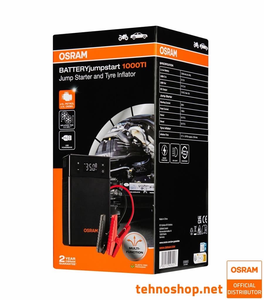 OSRAM Battery Jumpstart & Tyre Inflator 1000TI 12v thumbnail 7
