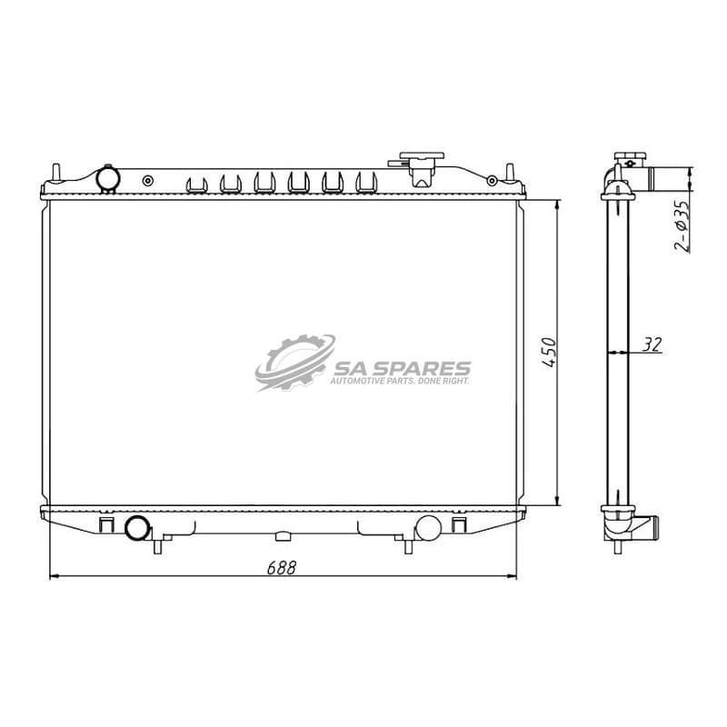 Radiator Nissan Hardbody NP300 2.5TDI D22 08- MT image 1