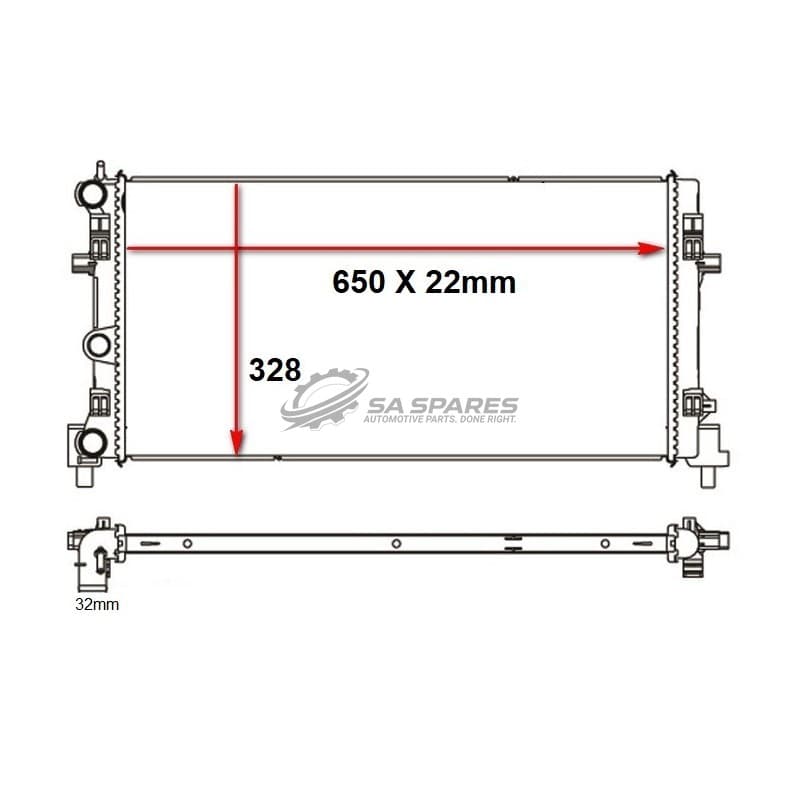 GENERIC Radiator VW Audi A1 1.2TFSI 1.4 1.4TFSI 1.6 (ONLY Audi A1 1.6TDI) 11- MT Flat Tube PQ25