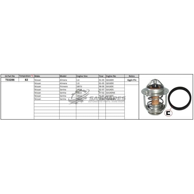Thermostat 82 degrees C jiggle pin image 1