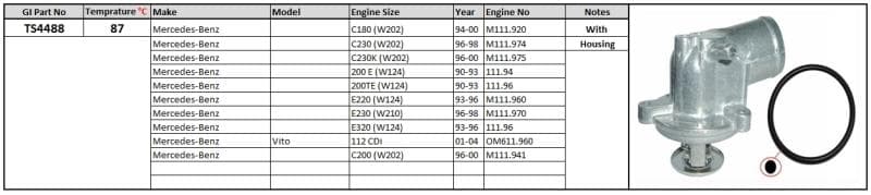 GENERIC Thermostat E320 VITO 112 CDi