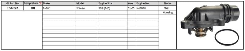 Thermostat and Housing BMW 3 series E46 01-E46 318i 80 degrees image 1