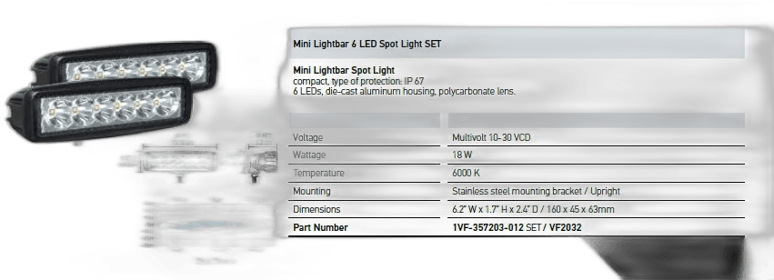 HELLA Valuefit 6 LED Mini Lightbar Spot Beam Set thumbnail 2