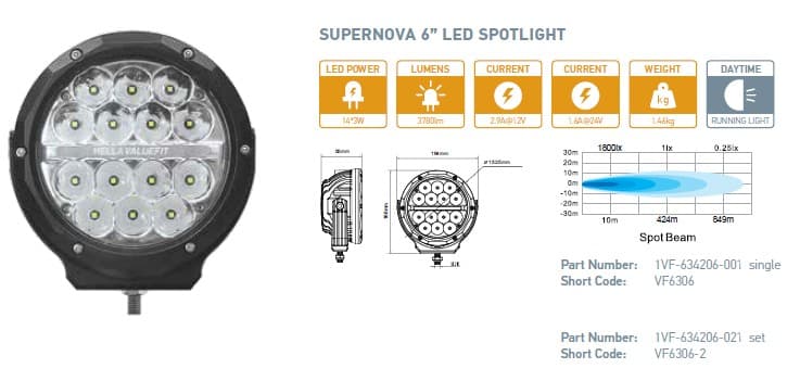 HELLA Valuefit 6" SUPERNOVA LED SPOT LIGHT SET image 1