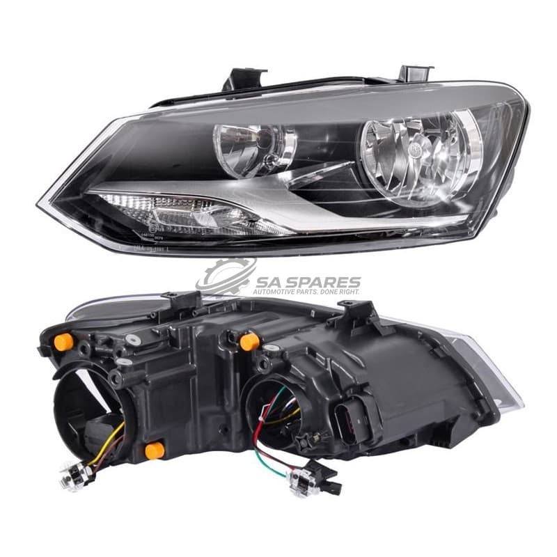 Volkswagen Polo 10- Headlamp LH Unit With Motor Twin Reflector 4DR/5DR (Fits 8 & 5 Pin) /= Vivo 18- image 1