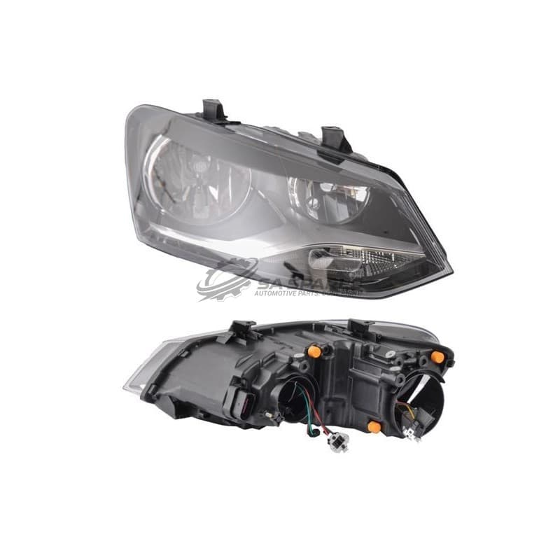 GENERIC Volkswagen Polo 10- Headlamp RH Unit With Motor Twin Reflector 4DR/5DR (Fits 8 & 5 Pin) /= Vivo 18-
